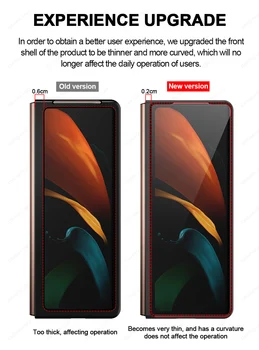 Grma Luksuzni Zložljive Resnično Pravega Usnja, Akril Pokrovček Za Samsung Galaxy Ž Fold2 Krat 2 Mapi 2 5G Primeru Sprednji in Zadnji Primeru