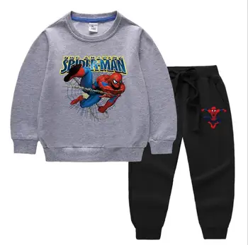 Dekleta Risanka Spiderman, Obleke, Oblačila, Otroci in Modnih Kapuco+Hlače 2Pcs Določa Otroci Dekle Sweatshirts Trenirke Oblačila