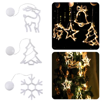 Božič LED Bell Sesalni Svetlobe Notranjo Dekoracijo Cupule Svetlobe Bell Star Angel Snežaka Stekleno Okno Sesalni Svetlobe Dekor 72061