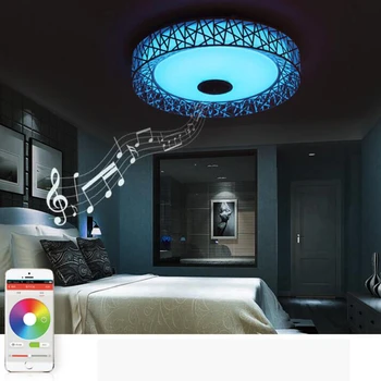 APP LED Stropna Luč Z Bluetooth zvočnik 36W Glasbe Stranka Lučka Deco Spalnica Glasbe Razsvetljave Držalo Z Daljinskim upravljalnikom 72237