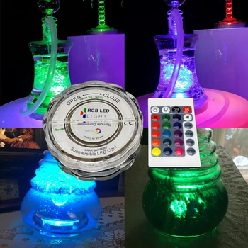 Celoten Sklop Stekla Jasno Hookah LED Luči, ki se Sveti Shisha Skledo Kajenje Nastavite Vodnih Cevi Narguile Chicha Polno Velikih Hookah