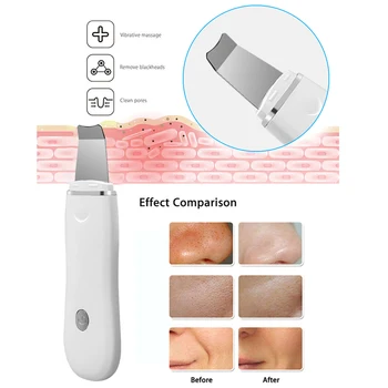 Ultrazvočno Kože Scruber Facial Cleanser Ion Globoko Čiščenje Obraza Piling in 30 ml Nano Mist Škropilnica Obraza Parnik za Nego Kože