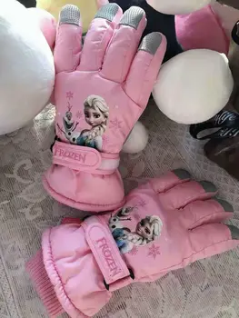 Resnična Disney zimske smučarske rokavice nepremočljiva tople rokavice dekle ledu snegu avanturo študent otroci baby igranje Lutka igrača Vroče 7596