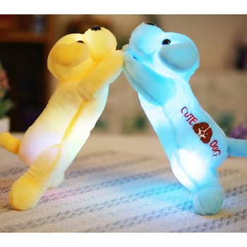 32 cm Plišastih pes lutka z barvnimi LED svetlobo žareče psi z vezenje otroci igrače za dekle, otroci darilo za rojstni dan