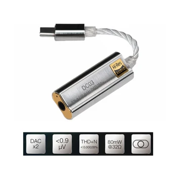 Tip-C do 3,5 mm 2,5 mm vhod za Slušalke Ojačevalnik Adapter za iBasso DC01 DC03 USB DAC za Android RAČUNALNIK ipad HiFi Najame Kabel Adapter