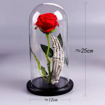 Poroka Rose Darila Romantično Umetne Vrtnice z Lampshade Valentinovo z Okostje Roko Leseno Osnovo Doma Dekor