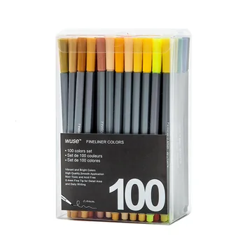100 Color 0,4 mm Barvne Kavelj Vrstici Pero Gel Pero za Risanje Barve Strip Pero Umetnosti Označevalcev Odraslih Kolorit Knjige, Revije, Risanje Čečkanja