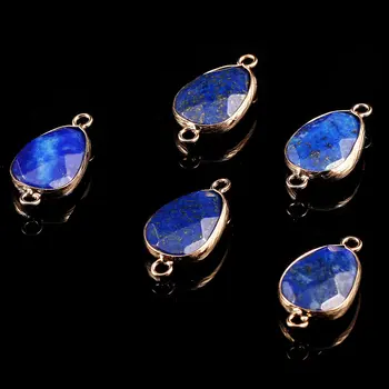 Naravni Kamen Rose Quartzs Lapis Lazuli Obeski Gladko Dvojna Luknja Priključek čarobne gumbe Za DIY Nakit, Izdelava Ogrlica, Zapestnica 7816