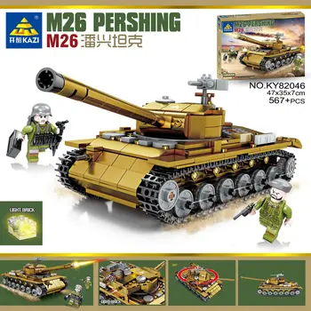 Original KAZI M4 medium tank vojaško serije otrok sestavljeni gradnik igrače darilo za rojstni dan