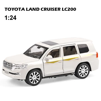 XLG 1:24 Diecast Land Cruiser LC200 SUV Visoko Simulator Zlitine, Kovinski Model Avtomobila S Odprtih Vrat Zvok Glasbe Luči Potegnite nazaj Vozila