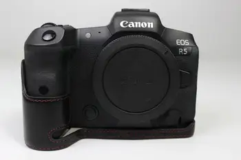 Usnje Zaščito Fotoaparata Pol primeru Vrečko Ročaj za Canon Eos R5 R6 EOSR5 EOSR6 83483
