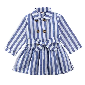 UK Otroci Baby Dekleta 2T-7T Oblačila z Dolgimi Rokavi Windbreaker Obleko Trak 1Pc Obleko 8394