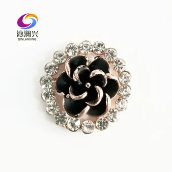 20 mm 5pcs/paket Super lepoto Okroglo obliko Črni cvet Zlitine + imitacije biserov sew na kamni za Diy/nakit dodatki 84008
