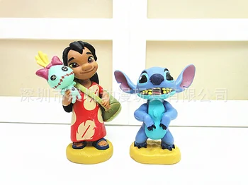 Disney številke Lilo & Stitch 6pcs/nastavitev Lilo Šiv Nani Dr. Jumba Jookiba 5-11 CM PVC akcijska figura, zbirka lutk darila za otroke