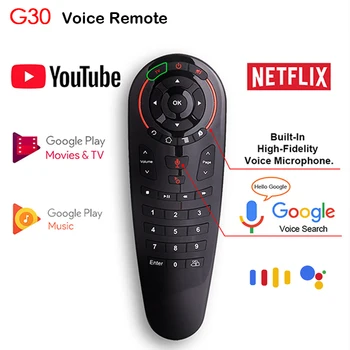 G30 Glas Daljinski upravljalnik 2.4 G Brezžični Zraka Miško, s 33 Tipke IR učenje 6Axis Žiroskop Smart Remote za Android TV Box
