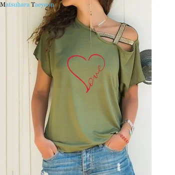 Novo Srce Ljubezni, Tiskanje T Shirt Ženske T-shirt Nezakonitih Kratek Rokav Poletje TShirt Vrhovi zabavne Majice Plus Velikost