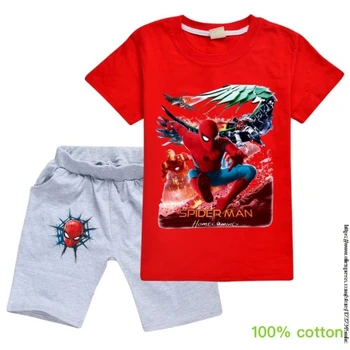 Otroci Oblačila Sklop Fantje Poletje SpiderMan, Disney T Majica +Hlače 2pcs Šport bo Ustrezala Malčke Baby Obleko Otroci Oblačila Športna Moda