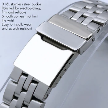 22 mm 24 mm iz Nerjavečega Jekla 316L Watchbands Srebrni Kovinski Watch Trak za Bretiling MAŠČEVALEC SUPEROCEAN za Moške Zapestja Zapestnice