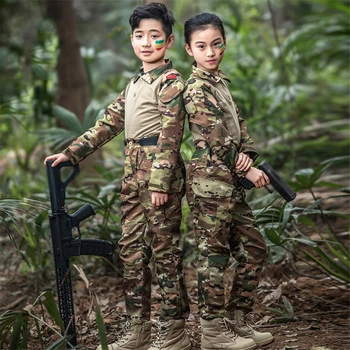 120-160 cm Cp Prikrivanje Fant Dekle Otrok Darilo za Rojstni dan Najstnik Vojska bo Ustrezala Vojaško Uniformo Boj proti Taktično Prikrivanje Otrok Kostum 87567