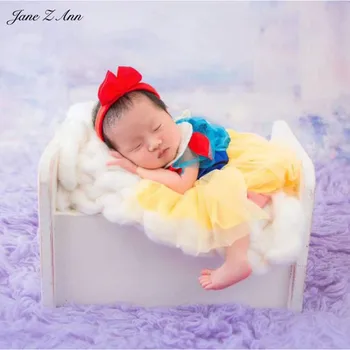 Jane Z Ann Newborn Baby Fotografija Rekviziti Fotografia Princesa Sneg Belo Obleko+Pokrivala Cosplay Kostum Studio Fotografijo Ustrelil Rekviziti 87674