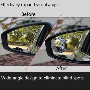 BOAOSI 2x Slepa pega avto ogledalo 360 Nastavljiva ogledala Za Hyundai solaris naglas i30 ix35 i20 elantra santa fe tucson getz 87712