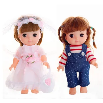 25 cm punčko oblačila Mellchan baby doll oblačila dodatki modni srčkan obleko headdress nastavite jumpsuit dekle darilo lutka dodatki 88114