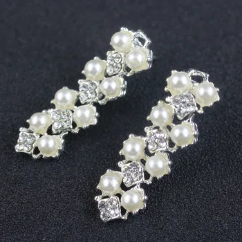 Jiayijiaduo set nakita preprosta modna imitacije pearl Srebrne barve ogrlico, zapestnico, uhane za ženske, poročni dodatki 88420