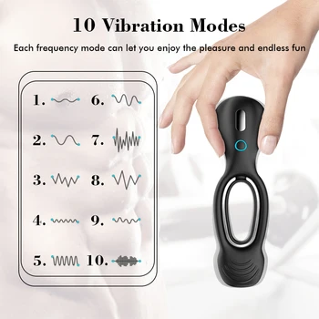 Človek Vibrator za Moške Prostate Masaža Silikonski Zamudo Izliv Klitoris Stimulator Penis z vibriranjem Obroč Spolnih Igrač za Moške