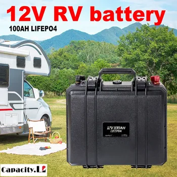 12v 100ah lifepo4 100a RV baterije Baterija za ponovno Polnjenje z bms za kampiranje na Prostem in Inverter Davčnega paketa