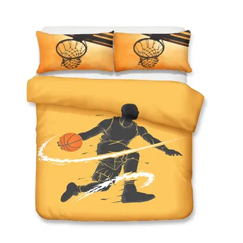 Postelja Ccomforter Rjuhe Kritje 3d Košarka Šport Natisnjeni Bedcover z Pillowcases za Boy Kralj Sam Velikost 89823