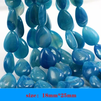 Naravna modra oniks kaplja kroglice agates 15X20-30X40mm so prave velikosti za DIY obesek čar zapestnico, ogrlico izbor 90828