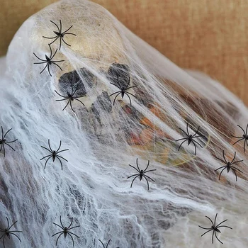 300 Kos noč Čarovnic Plastičnih Spider Black in Sijoča, Pajki Ponaredek Pajek Pogodbenice Prednost za noč Čarovnic Ponaredek Spider Web Stranka