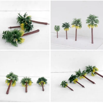 6 Kos 12 cm/15 cm Plastični Kokosovo palmo Vlak Železnice Arhitekture Diorama Drevo Model Kompleti Igrače Oprema Padec Ladijskega prometa Nova 9218