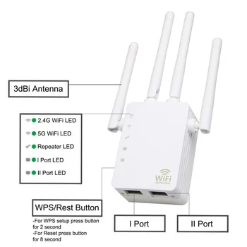 1200Mpbs 300Mbps, WiFi Vmesnik WiFi Extender 2.4 G 5G Brezžični WiFi Booster Wi Fi Ojačevalnik 5ghz Wi Fi Signal Repetitorja Wi-Fi