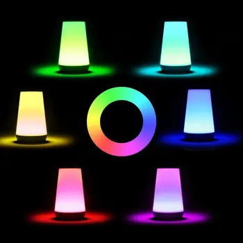 Spalnica Multicolor USB LED Barvna Lučka Tabela Vzdušje Zatemniti Doma Dekor Prenosni Night Light Touch Kontrole Darilo Lesa Zrn 93546