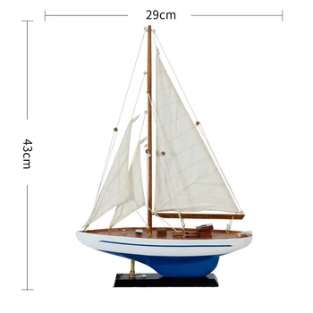 Sredozemlje Leseno Jadrnico, Ročno izdelan Model Dekoracijo Nemoteno Plujejo Plovila, Čoln 30 cm Priročnik za Evropsko Jadrnico Obrti Dodatki
