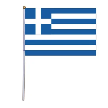 Brezplačna dostava xvggdg 100 kozarcev 14 * 21 cm Debelo Mala Grčija pomahal z Roko Nacionalno Zastavo Poliester Grčija ročno Zastavo