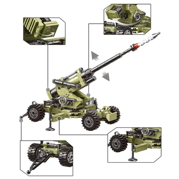 Vojaške Džungle Vojne Scorpion Cindy Topovi topništvo tank Težka Cindy Howitzers Vojske minifigs Z Orožje, Igrače Za Otroke Darilo 9447