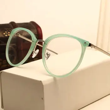 Seemfly Moda Optičnih Očal Okvir Pregleden Objektiv Moški Ženske Retro Očala Kovinske Okrogle Očala Očala 95169