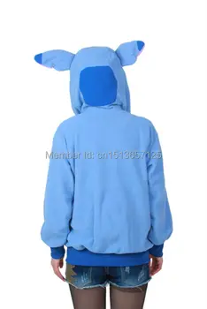 Nov Prihod ! Modra Šiv Moda Živali Hoodie Lep Šiv Plašč Cosplay Z Ušesi Zip Hoody Topli Flisi,Velikosti S-XL