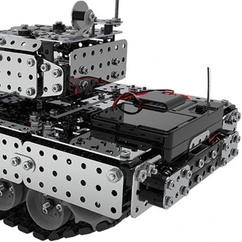 2.4 G RC Tank DIY Sklop Komplet iz Nerjavečega Jekla Daljinski upravljalnik Model Igrača Vgrajen 3,7 V 300MAh Litijeva Baterija 95347