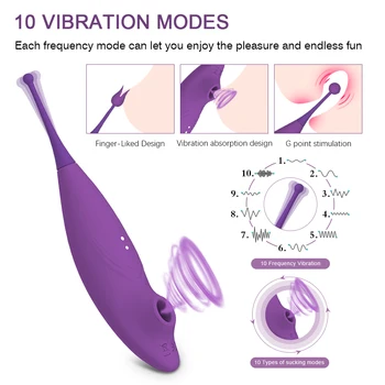 Sesanju Vibrator 10 Hitrostih z vibriranjem Bedak Nastavek Massager Oralni Seks Sesalna Klitoris Stimulator Erotično Sex Igrača za Ženske 9567