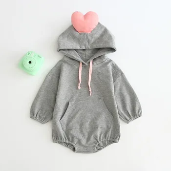 MILANCEL otroška oblačila srčkan baby fantje bodysuits kapuco za malčke dekliška obleka, srce slog baby bodysuit 96701