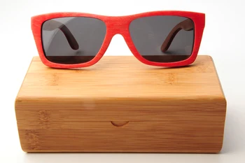 LONSY Moda Pravokotni sončna Očala Primeru blagovne Znamke Oblikovalec Ročno izdelana Naravna Bambus, Les, sončna Očala Polje Vrečko BM8001 97285