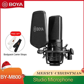 BOYA M800/M1000 Poklicni Velik Mikrofon Nizko-cut Filter Cardioid Kondenzator Mikrofon za Živo snemanje video studio Video kamera