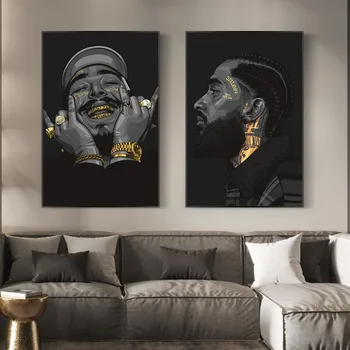 Portret Znanih Rapper Platno Umetnosti Plakatov In Fotografij Hip Hop Glasbe je Pevka Platna Slike Na Steni v slikah, Doma Dekor