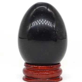 34*44 Črni Obsidian Kamen Jajce Naravni Gemstone Kristalno Mineralnih Zdravljenje Doma Žogo dekoracijo opremo Keglove Masaža Yoni Jajce 98429