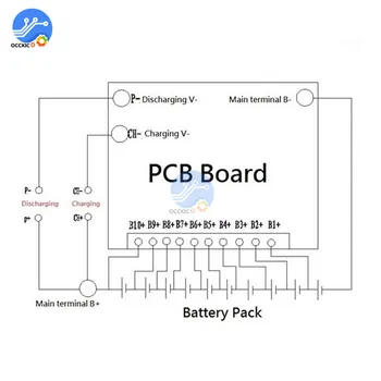 Bms 10S Li-ion, Litij-18650 Baterijo Protection Board 40A 36V 18650 Baterijo Napolnite Varstvo PCB Board Balancer izenačevalnika