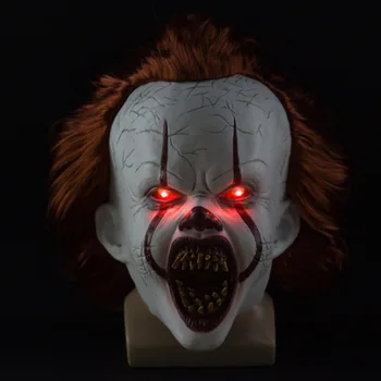 NOVA LED Grozo Pennywise Joker Masko Cosplay Stephen King Je Poglavje Dve Klovn iz Lateksa Maske Čelada Halloween Kostume Deluxe
