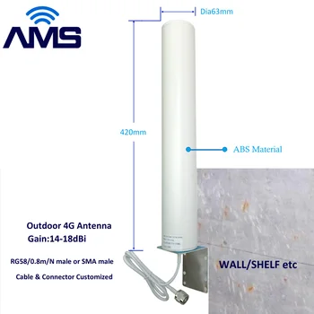 AMS 4G LTE 3G visoko 14-18 uporabnike interneta zunanja vodotesna antena z 3m Mimo GURS/N Moški priključek za vsesmerni usmerjevalnik modem